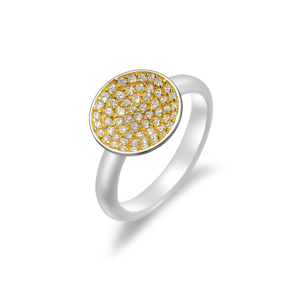 925, Fine Ceramic, CZ Ring avail in Blue, Pink, Yellow, Clear CZ.